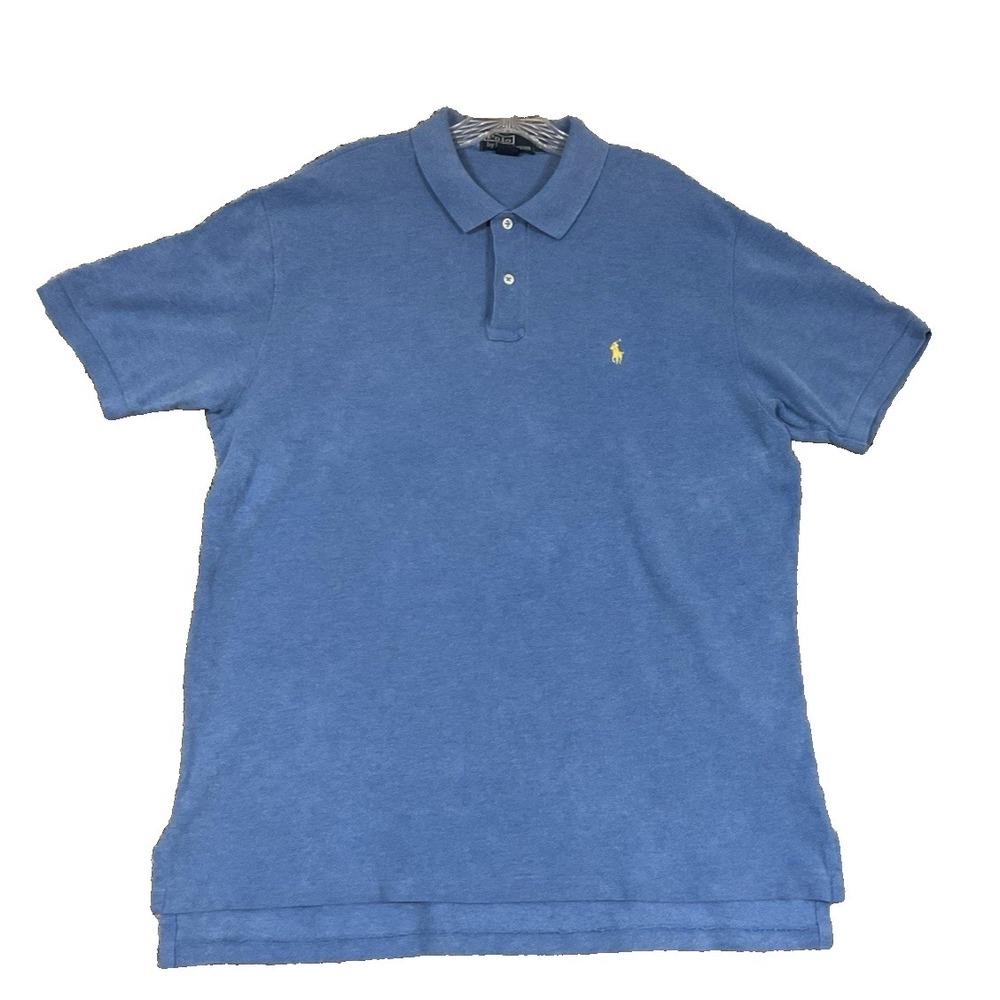 Vintage Polo By Ralph Lauren Polo Shirt Mens XL Blue USA Short Sleeve Preppy